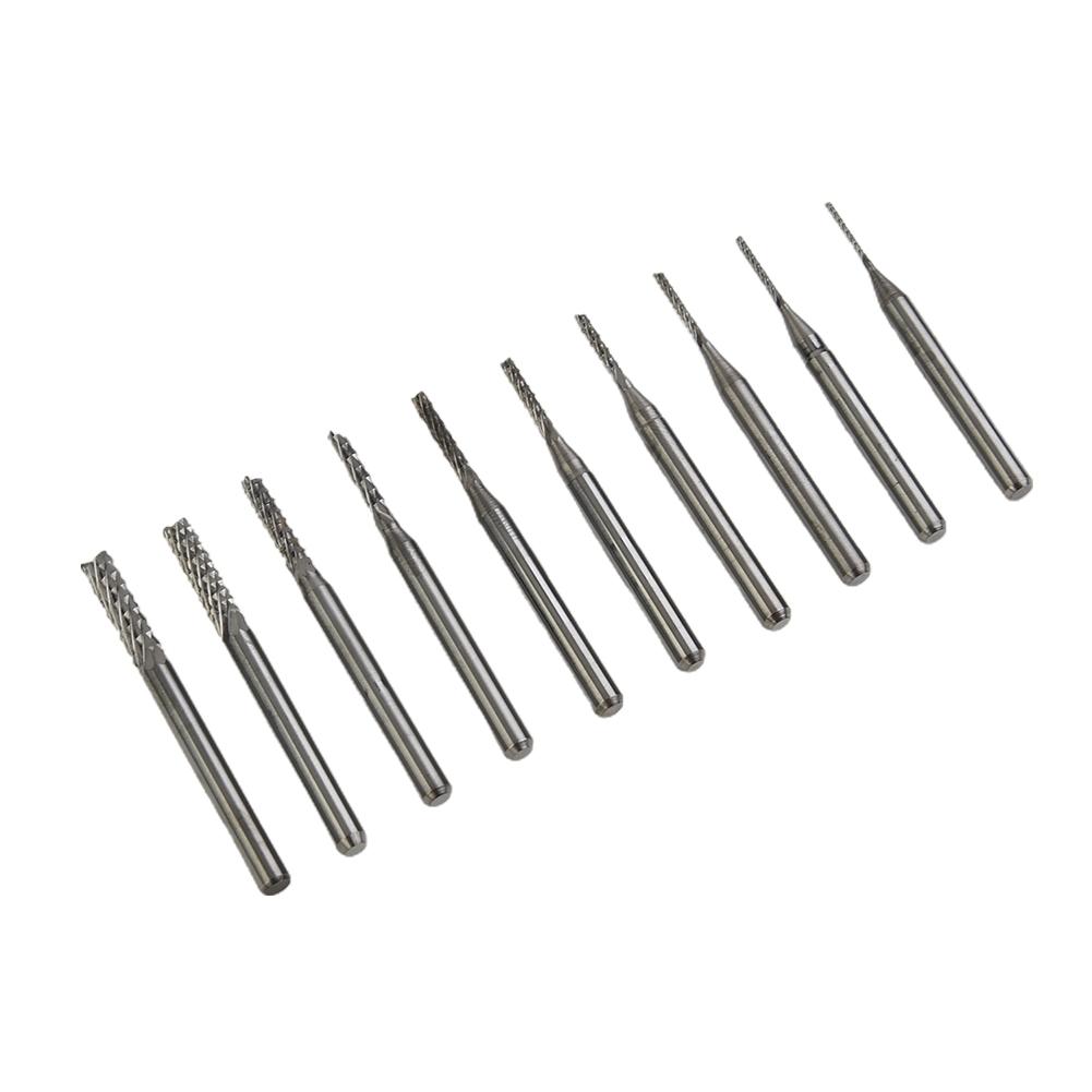 10x 1 8 0.8-3.175mm Nitride Coated Carbide PCB CNC Drill Bits