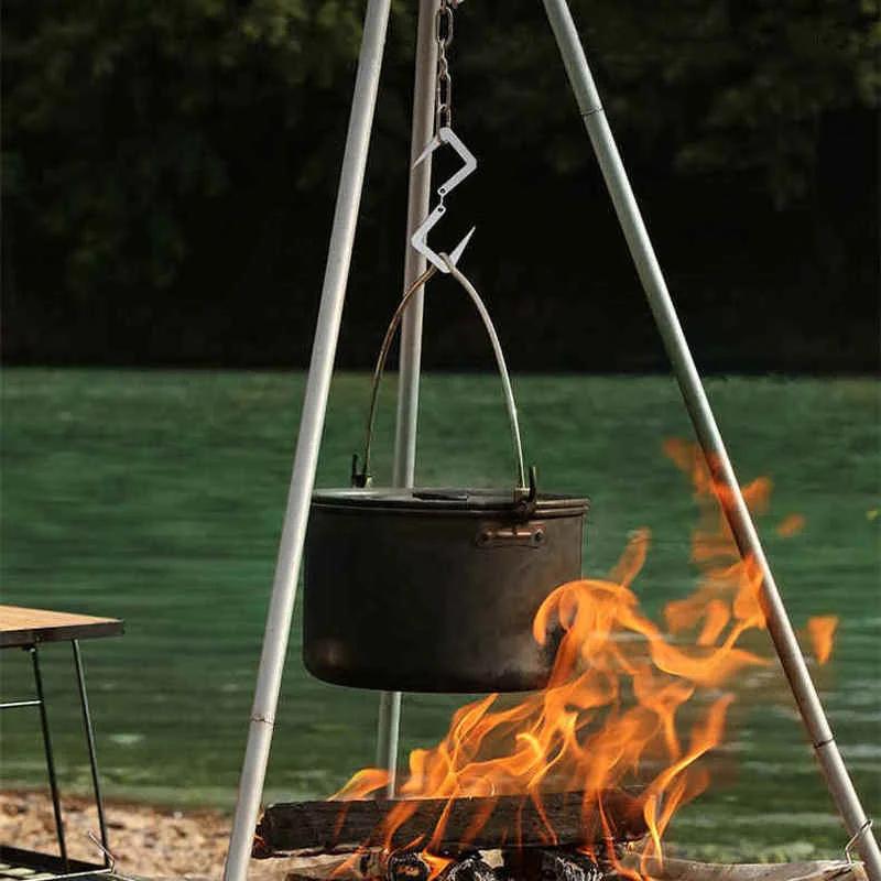 Picnic Bonfire Fire Grill Carabiner Hook for Kettle Hanging Pothanger Outdoor Camping Picnic Stainless Steel Hanger Hook