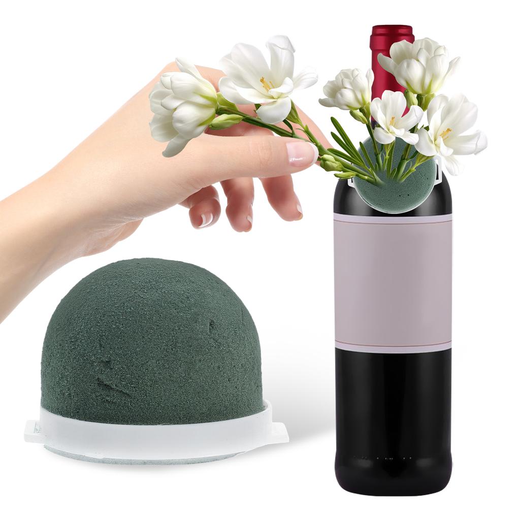 12pcs Mini Floral Holder Round Mud Blocks Wedding Arrangement Supplies Wine Bottle Decoration Floral Craft Foam Flower