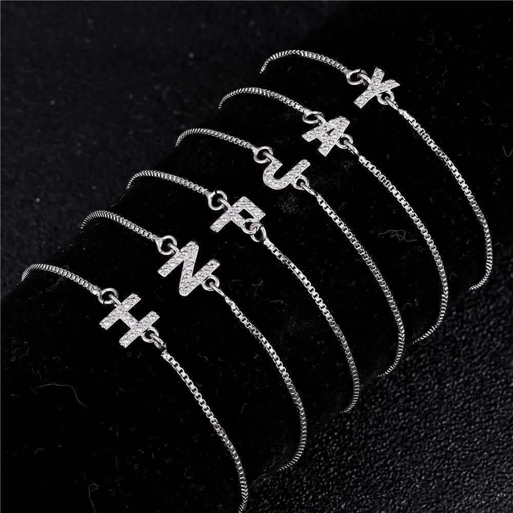 18K Gold Letter Knot Bracelet: Japanese-Korean Fashion for Women