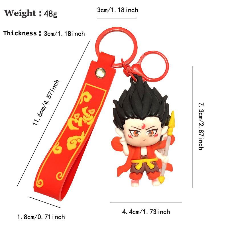 Nezha 2 Devil Child Is Born In The World, Cartoon 3D Three-Dimensional Keychain Pendant Aobing Bag Pendant Small Gift