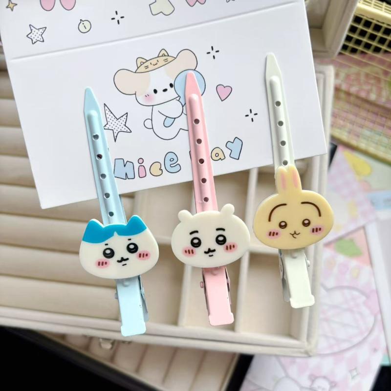 2Pcs Kawaii Ins Cartoon Usaki Hachiware Hair Clip Decor Sweet Chiikawa Anime Barrettes Cute Hair Accessory Gifts