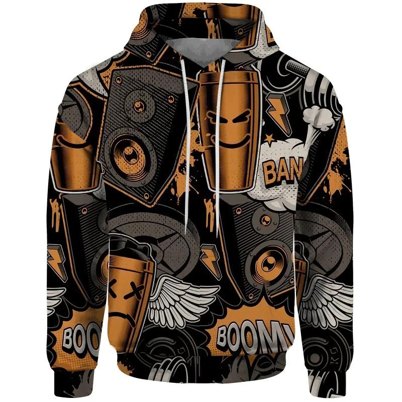 New Cartoon Elements Hoodies Hip-hop Autumn Winter Women Hoodie Pullover 3D Printing Comic Graffiti Sweatshirt Fashion Mens Hoody