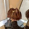 Soft Simple Commuting Crossbody Bags Faux Suede Sewing 2026  Bags for WomenThread Solid Color String Women's Handbags