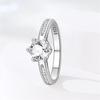 copper Heart White Zirconium Couple Proposal Ring Womens Anniversary Gift Engagement Rings for Women Mens Jewelr