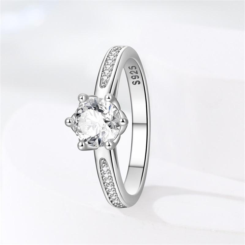 copper Heart White Zirconium Couple Proposal Ring Womens Anniversary Gift Engagement Rings for Women Mens Jewelr