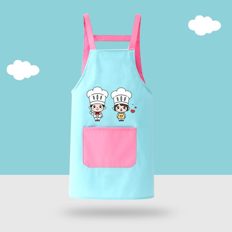 Kinder Koch Outfit: Schürze, Malerkittel und Hut für Kinder im Kindergarten und in der Grundschule 140 (length 64, height 130-150)