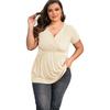 Spring Summer New Plus Size Women's V-Neck T-Shirt Top Casual Women's Clothing Leisure Hot Selling