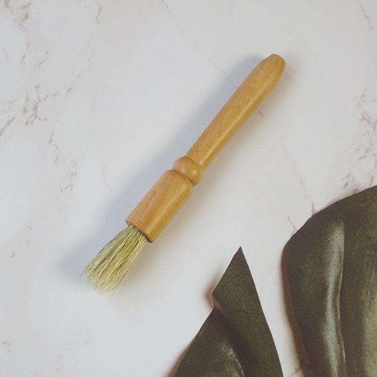 Wooden Handle Coffee Grinder Cleaning Brush with Pig Bristles