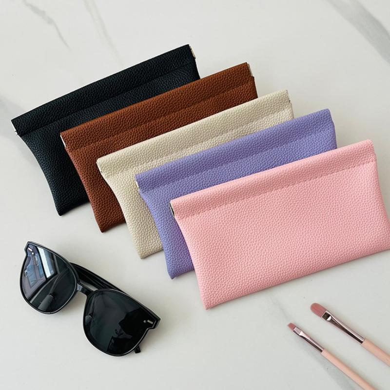Storage Bag Pu Leather For Long Wallet Passport Driver'S License Document Holder Data Cable Cosmetic Bag For Women Men