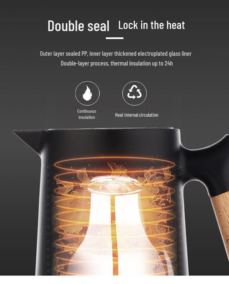 Large Capacity Portable Thermos Flask - Home & Dorm Hot Water Bottle, Teapot & Tea Cup.