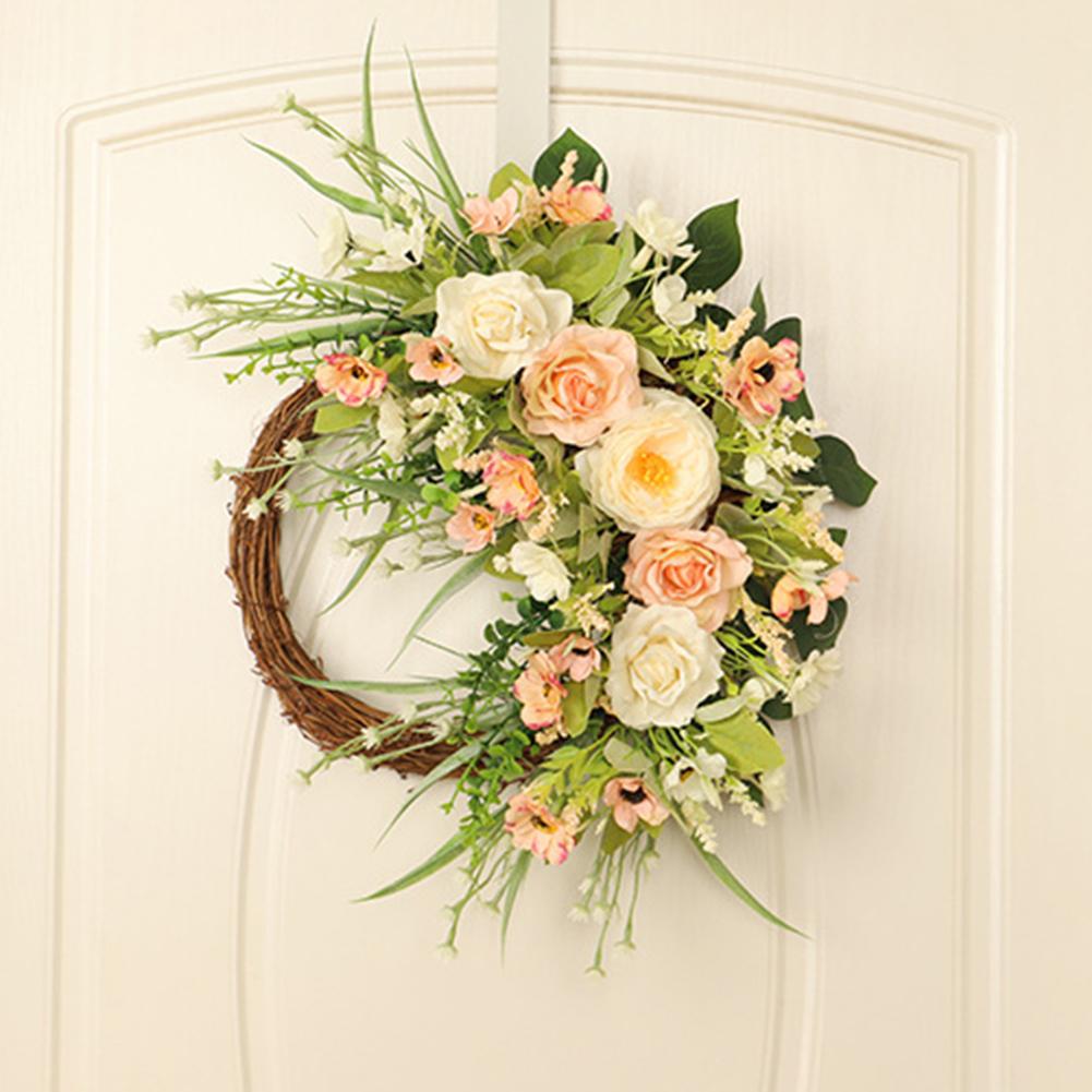 Indoor Outdoor Decor Artificial Flower Pendant Charming Home Decor Exquisite Spring Appeal Natural Twig Base For Front Door
