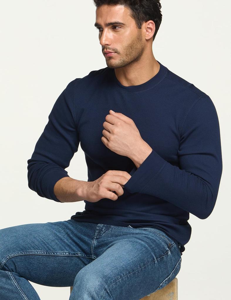 CQR Long Sleeve Undershirt and Heattech Ultra Warm Waffle Casual Thermal Men's [Sweat-Wicking, Quick-Drying, Lightweight, Warm, Stretchy] Innerwear,