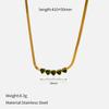 Chalcedony heart-shaped titanium steel necklace women's light luxury high-end jewelry stainless steel electroplated 18K gold collarbone chain