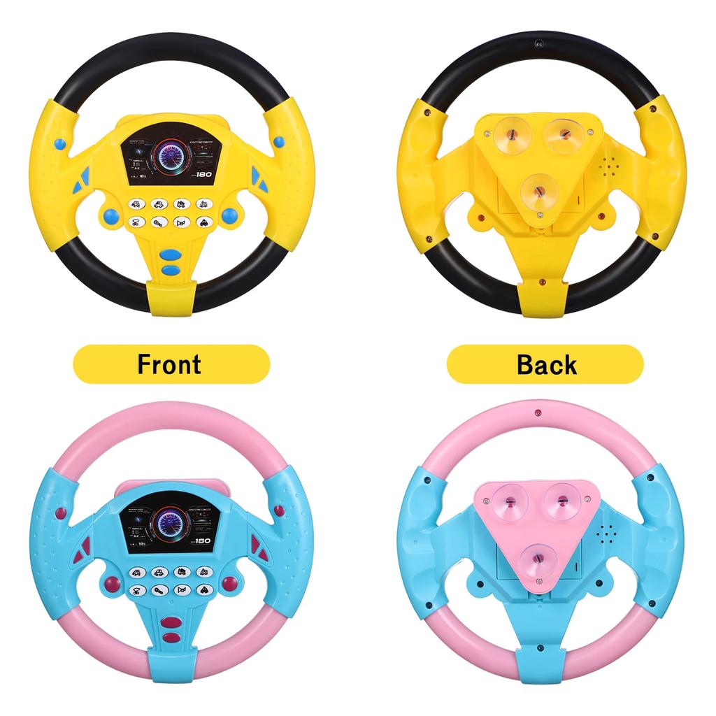 Baby Steering Wheel Toy Simulated Driving Controller With Light Music Early Education Steering Wheel Toy Gift For Boys Girls
