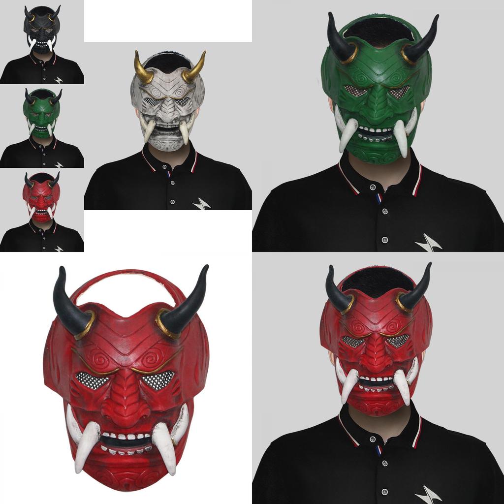 Captivating Japanese Samurai Red Hannya Demon King Mask For Halloween Costume Parties