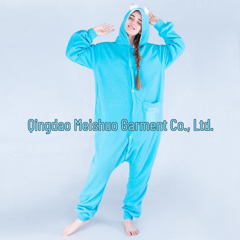 Růžové Modré Zvířecí Kreslené Fleecové Onesie Pyžamo pro Páry - Podzimní/Zimní Kolekce