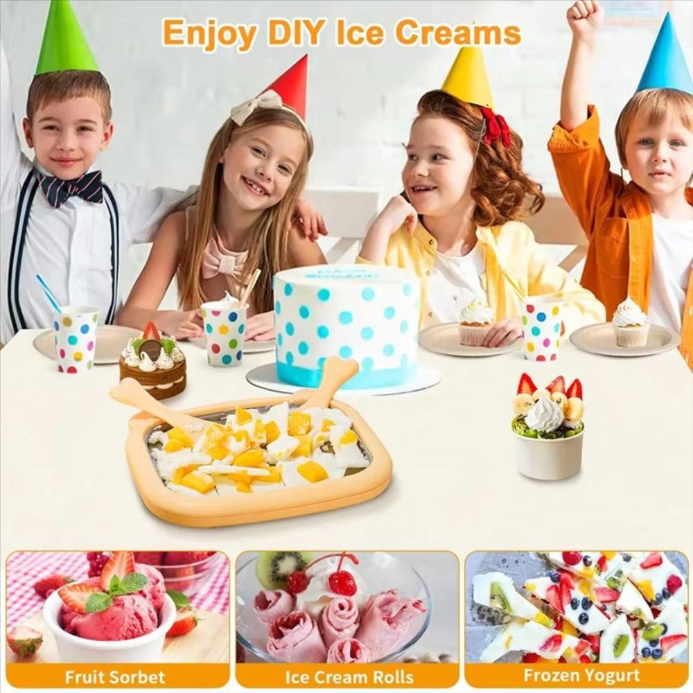 No Electricity Required At Home Rolled Ice Cream Kit Fried Ice Tray  for Families and Parties