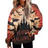 Women's Fashion Sweatshirt Printed Casual Hooded Sweatshirt With Pockets