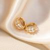 2024 Trendy Cross Inlaid Diamond Earrings: Stylish High-End Ear Studs & Hoops