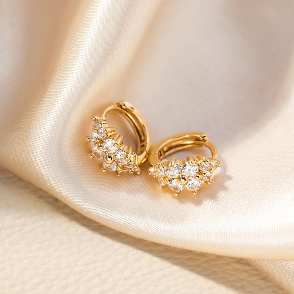 2024 Trendy Cross Inlaid Diamond Earrings: Stylish High-End Ear Studs & Hoops