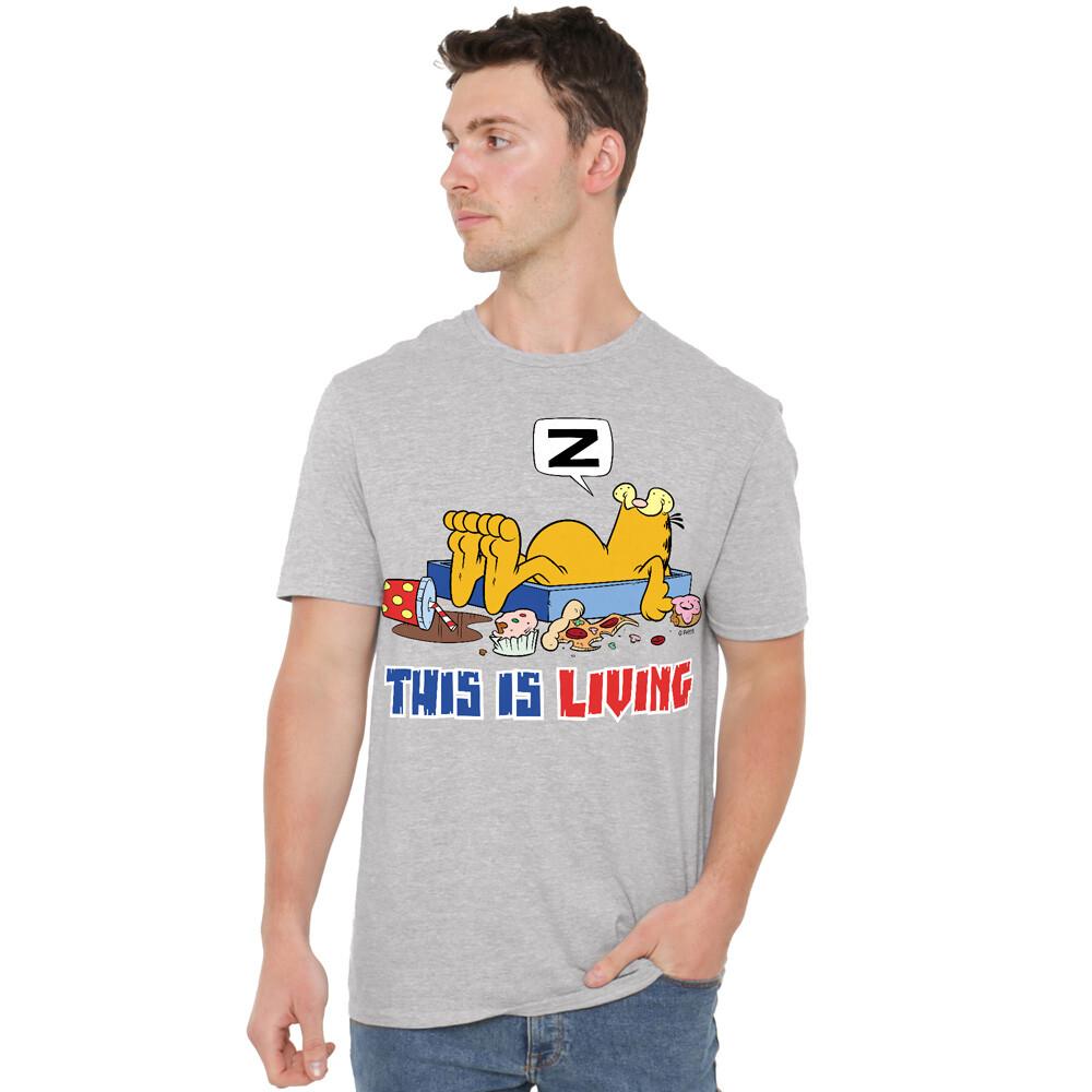 Garfield This Is Living T-Shirt S-2XL Heather Gray Unisex T-Shirt M 1990₽