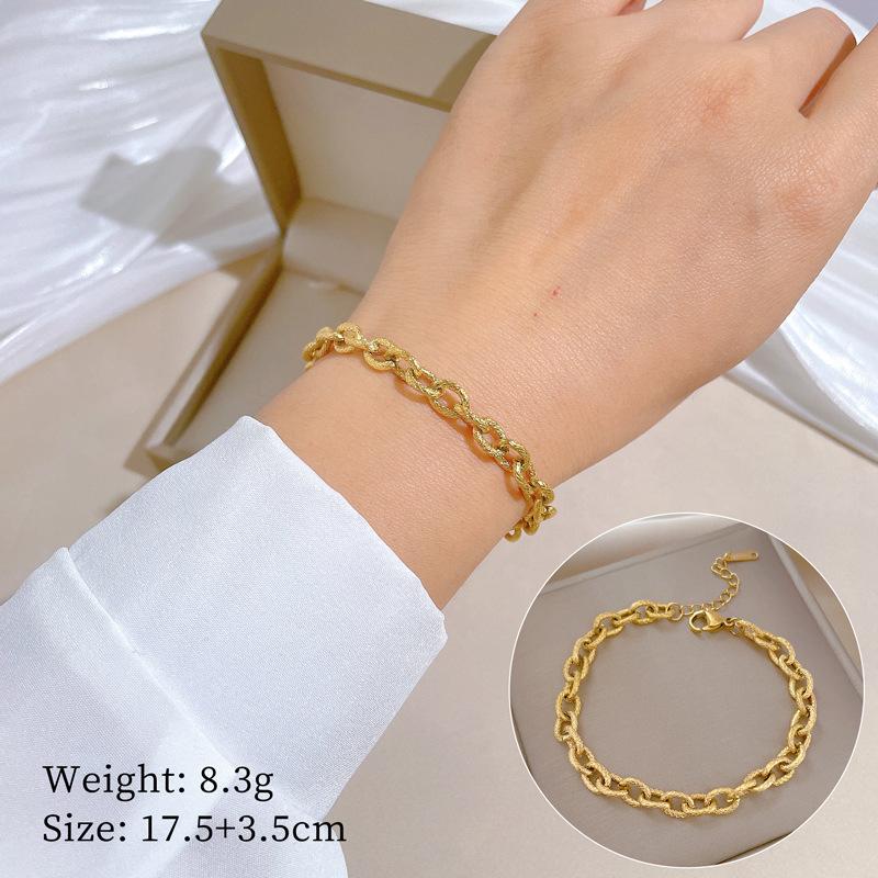 Titanium Steel Dongmen Personalized Minimalist Style Old Retro Chain Bracelet Female Retro Girlfriend