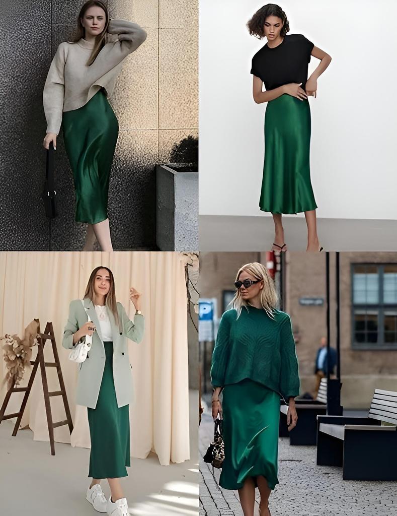 2023 Autumn Women's High Elastic Satin Short Skirt with Modern Design