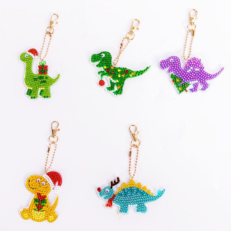 Special-Shaped Brick Diamond Painting Keychain Diy Christmas Series Cartoon Decorative Small Pendant