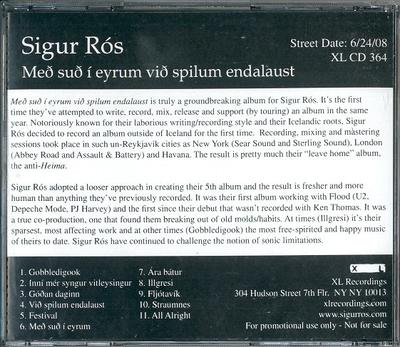 CD SIGUR R?S - Me? Su? ? Eyrum Vi? Spilum Endalaus XLCD364 XL Recordings 2008 US Dance & Electronica Used