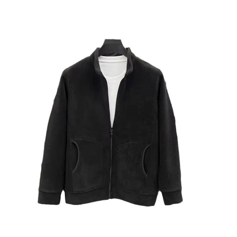 Ao-Fleece Sweatshirt Cardigan Men's Stand Collar Fleece Autumn and Winter Men's Warm Fleece Jacket Thickened