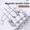 4/10 szt. Magnetyczne agrafki do ubrań Wielofunkcyjne klipsy z magnesem z łańcuszkiem do mocowania podwinięcia nogawek długich spodni, kardiganów, mankietów