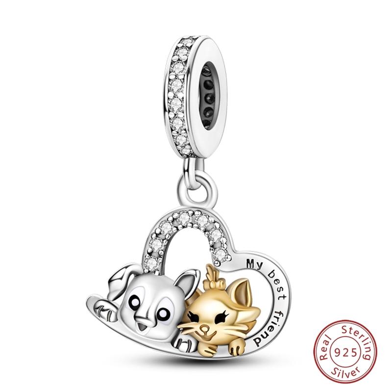 Original Copper Charms Beads Pendants Warm Family & Sunflower Heart Suitable For 3Mm Bracelets Diy Jewelry Making