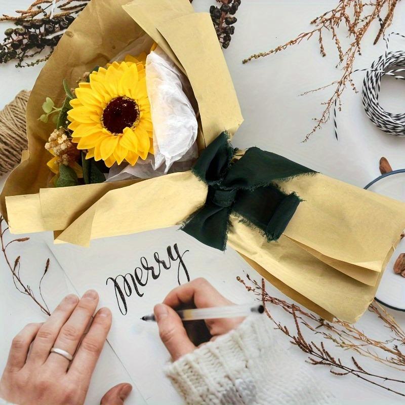 Fringe Chiffon Ribbon Set - 2Rolls, Dark Green, for Bouquet Wrapping, Handmade Crafts, and Gift Packaging - Ideal for Wedding Invites and Decorations
