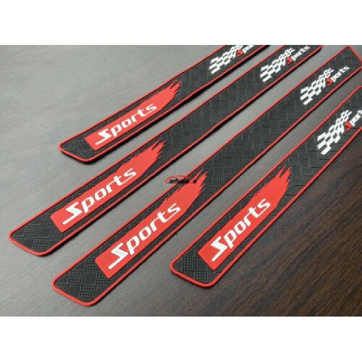 Car Accessories Rubber Door Sill Plate Protection Strip Scuff Guard Auto Sticker