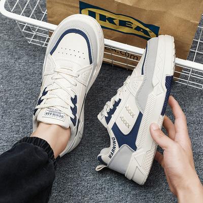Men's Shoes Spring and Summer Shoes Men's Leather Surface Breathable Boys Board Shoes Trend Versatile Casual Sports Leather Shoes White Shoes Men