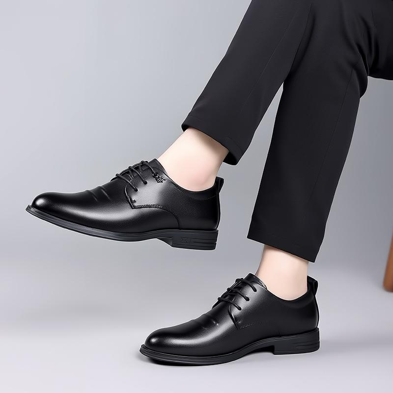 Fashion Men's Casual Oxford Shoes New Arrival Office Party Footwear Lace-Up Leather Outdoor Flats Wedding Formal Dress Business Shoes