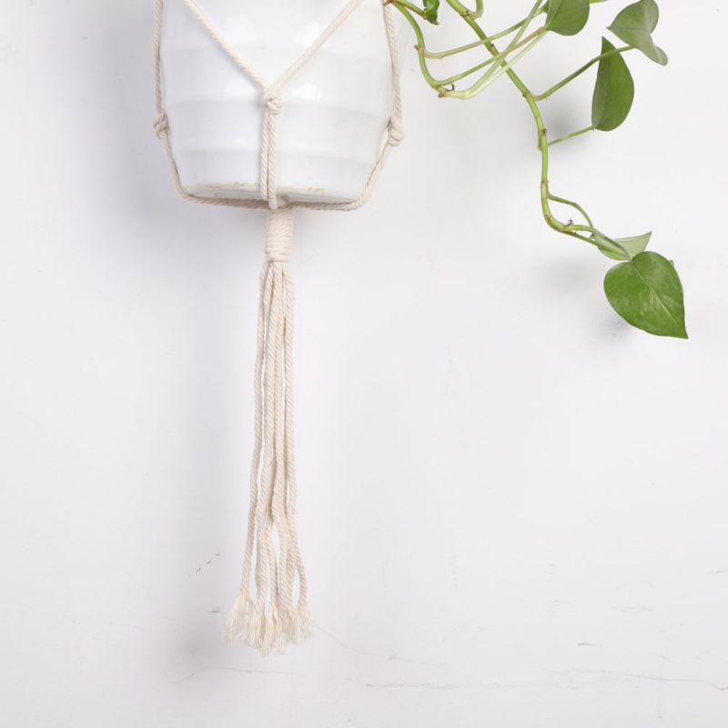 Hand-woven Cotton Rope Plant Hangers Flower Pot Hanging Planter Basket Holder  For Balcony Garden Decor