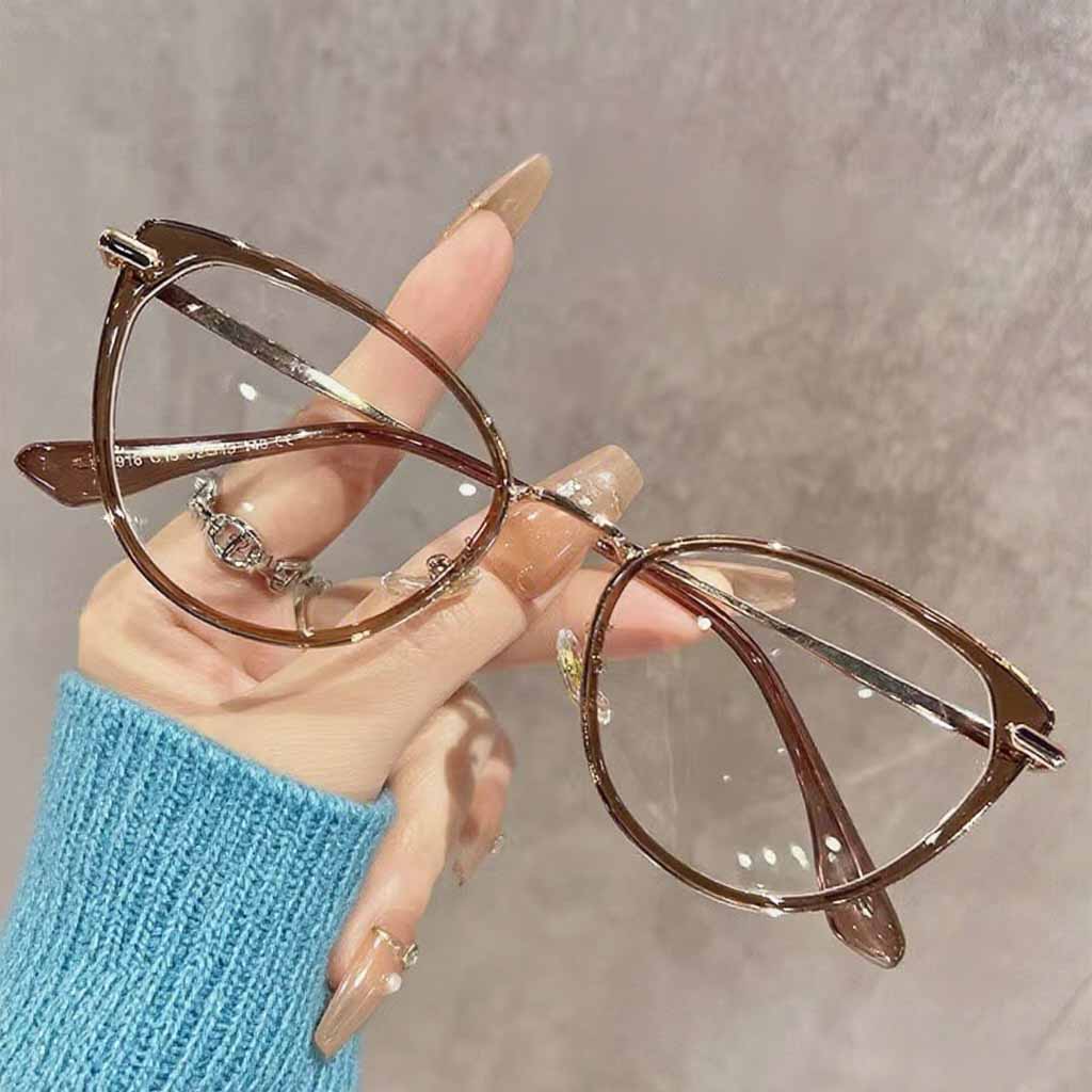 Stilvolle Cateye Lesebrille Mode Damen Alterssichtigkeit Brille Unisex Retro Blaulichtfilter Fernsichtbrille Dioptrie