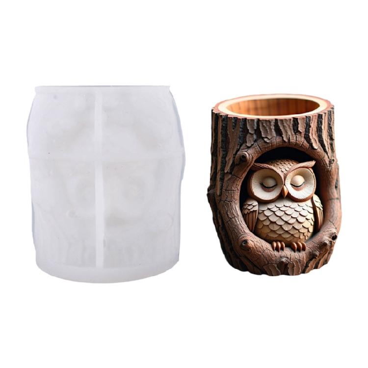 

Owl Shape Storage Container Crafting Mold Silicone Texture for Handcrafted Creations Resin Art and Home Ornaments 1