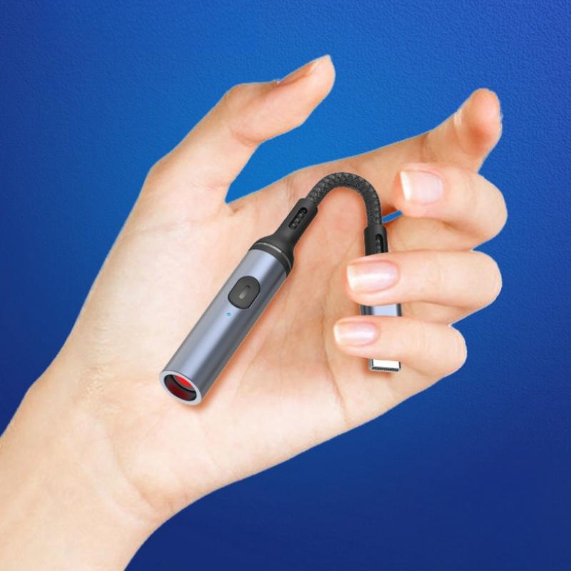 Metal Windproof Rechargeable Lighter Outdoor Mobile Phone Cigarette Lighter Compact Into Tungsten Filament Ignition Tool