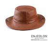 Men's Genuine Leather Western Cowboy Hat: Retro Sunshade for Outdoors, Mountaineering, and Seaside Dual-Use