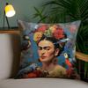 F-Fridas Painting Art Pillow Case Anti-Dustmite Pillowcase Invisible Zipper Silky Short Plush Sofa Cushion Cover