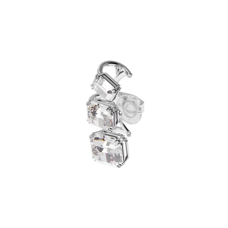 Swarovski Millenia Gradient Imitation Crystal Rhodium Plated Clip-On Earrings Unisex earrings White 5602783 Box (Random Color)