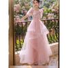 Pink Elegant Graduation Long Princess Dress Evening Gown