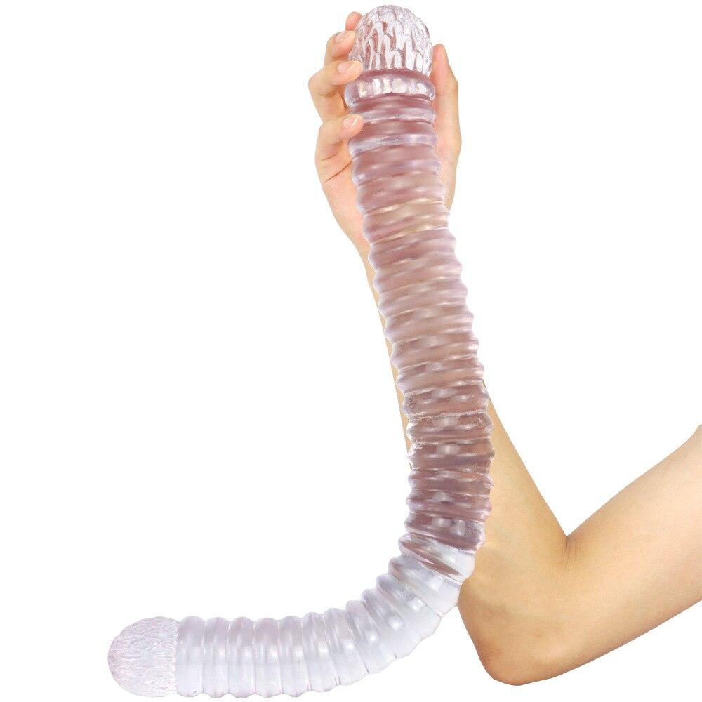 56cm Double-ended Threaded Dildo Oversized Anal Whip Anal Plug   Sex Toys Fisting Realistic Dildo Big Penis Strap On Cock PVC