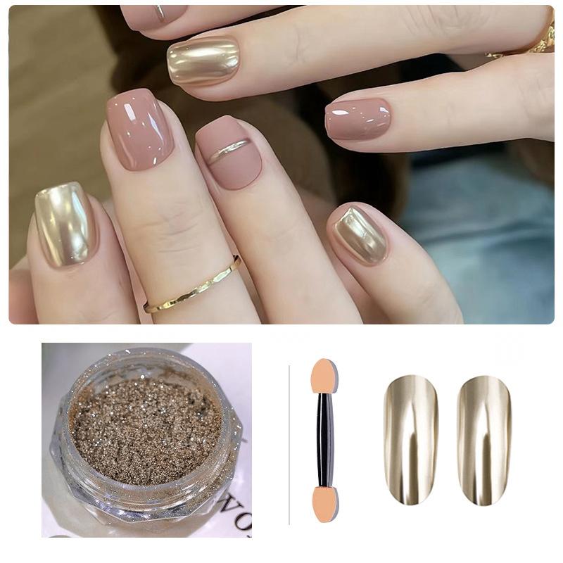 1Box Nail Magic Mirror Paillettes Colore pieno Unghie brillanti Decorazione per unghie fai da te per appassionati di unghie e manicure