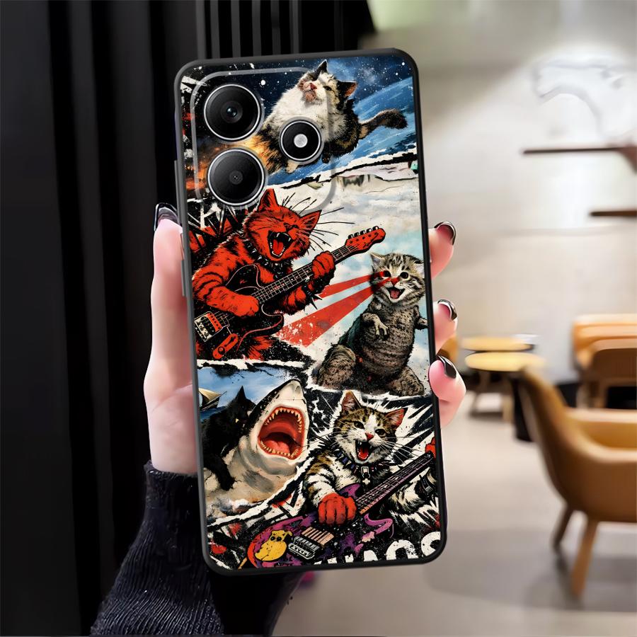 

Cartoon Creative Cat Phone Cover Case for Xiaomi Redmi Note 14 10 14C A4 A5 A1 9 8 7 A3 12 11 13 Pro Plus 12C 13C K80 K40 A1 A2 Redmi K40 Pro