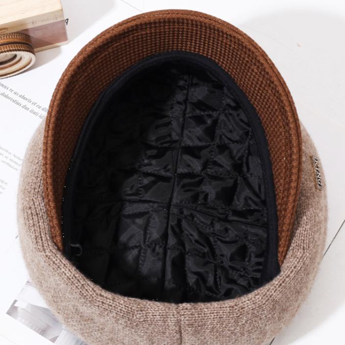 Hat Women's Autumn and Winter Knitted Warm Cap Thickened Cotton Beret Women