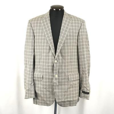 Nino Danieli Tailored Jacket Fully Lined Men L 50 Beige Check(USED)